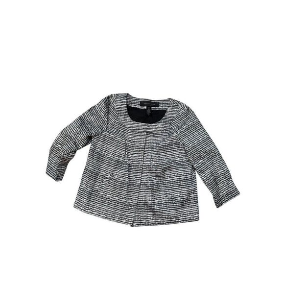 Womens Black & White Checkered Houndstooth Pleated Blouse sz 6 - Picture 5 of 8